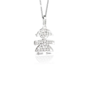 Collana leBebé Pavè da donna in oro bianco